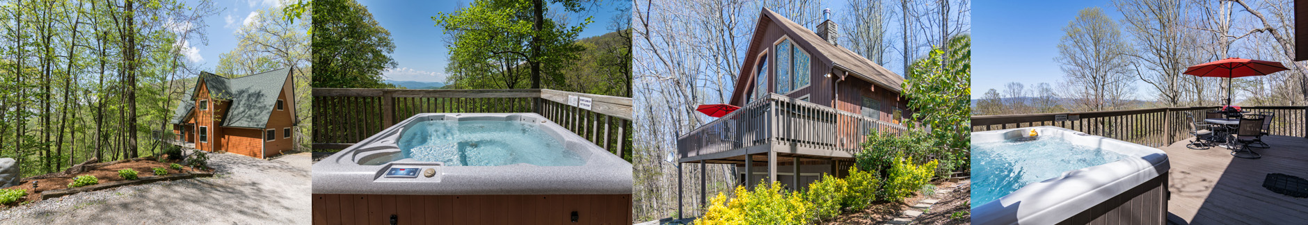 Asheville cabins views from the hot tub on the deck