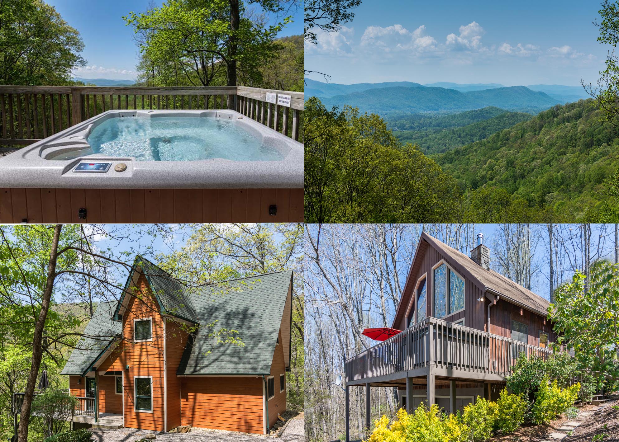 This Asheville cabin has views from the deck